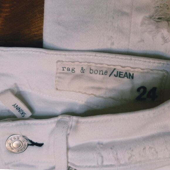Rag & Bone White Thrash Destroyed Skinny sz 24 - Picture 5 of 8